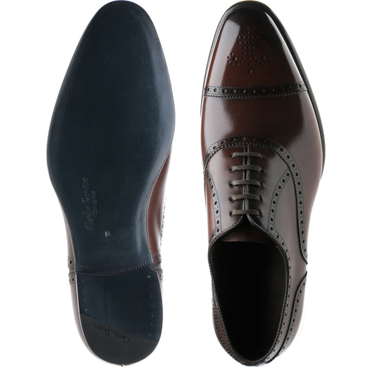 Product image for Herring Sloane mens semi-brogues in dark brown calf