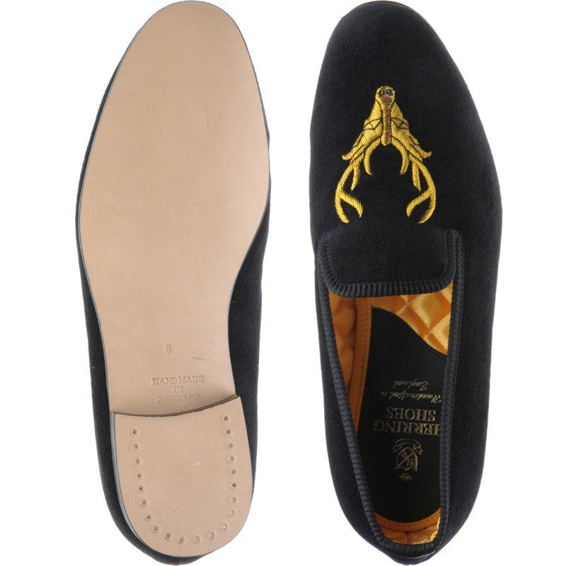Product image for Herring Stag Slipper mens house shoes in black velvet