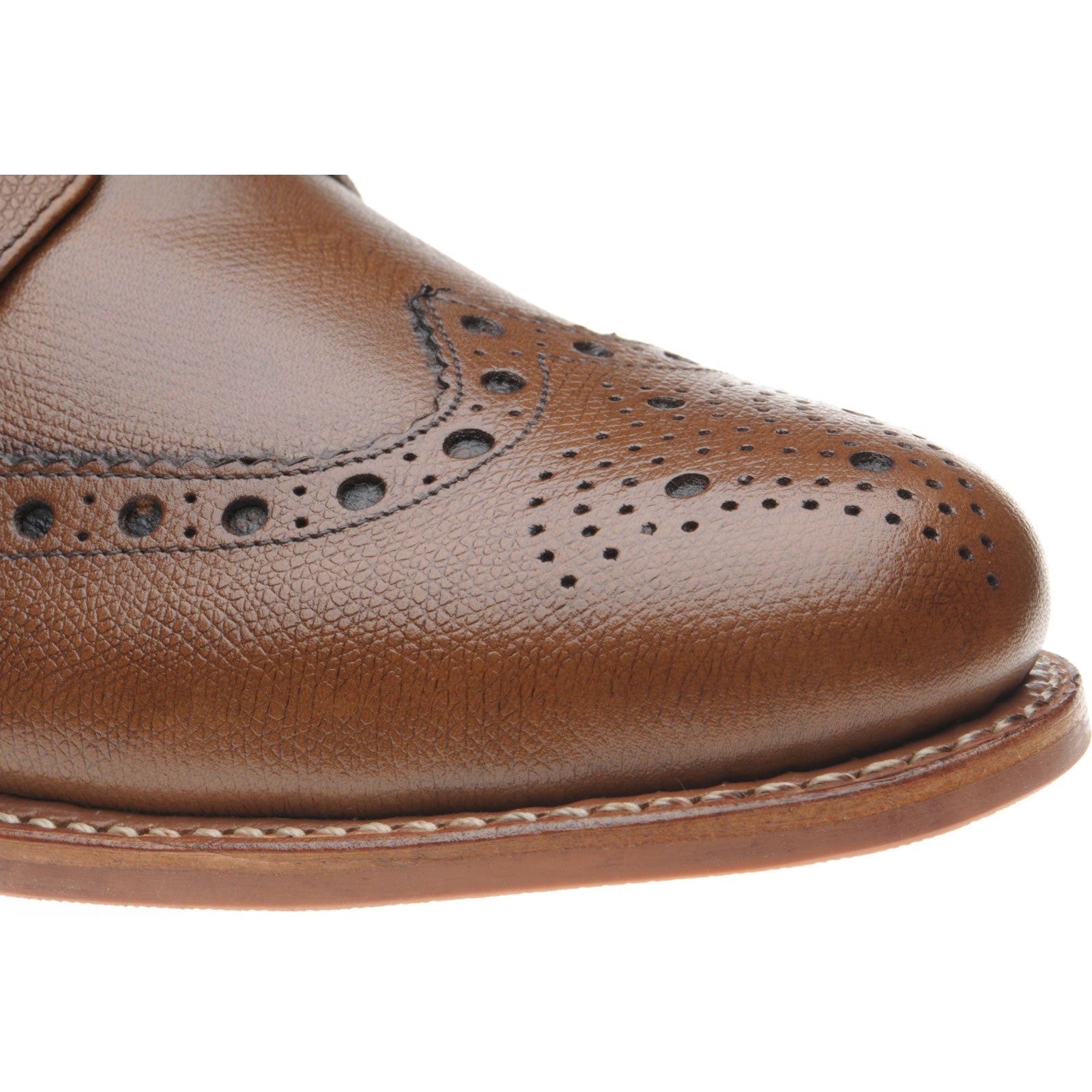Product image for Herring Steeperton mens rubber-soled brogue boots in brown grain