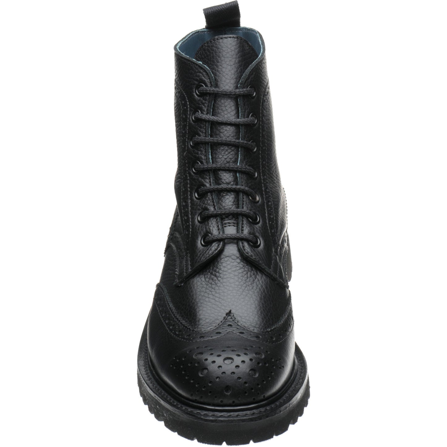 Product image for Herring Stephy ladies rubber-soled brogue boots in black muflone calf