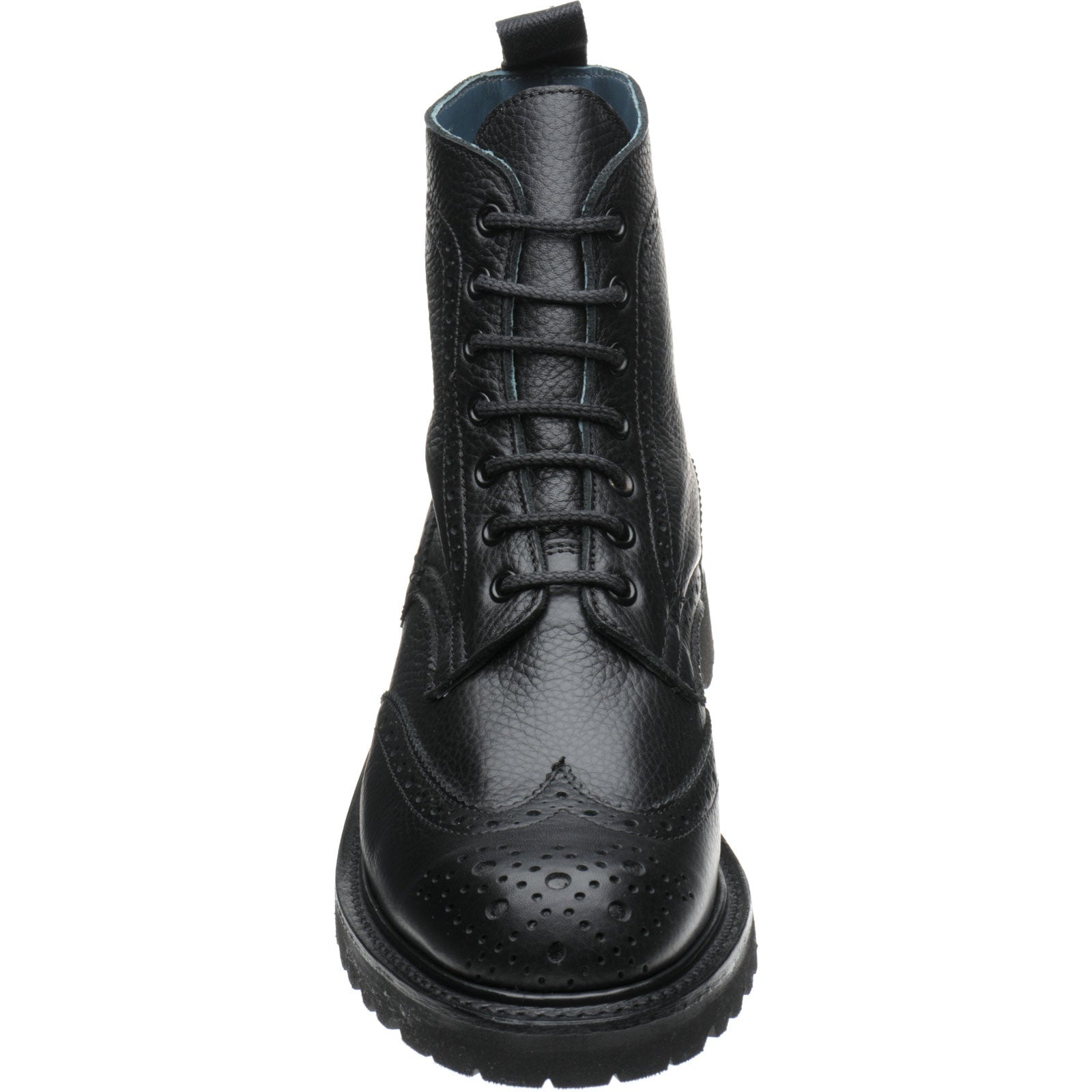 Product image for Herring Stephy ladies rubber-soled brogue boots in black muflone calf