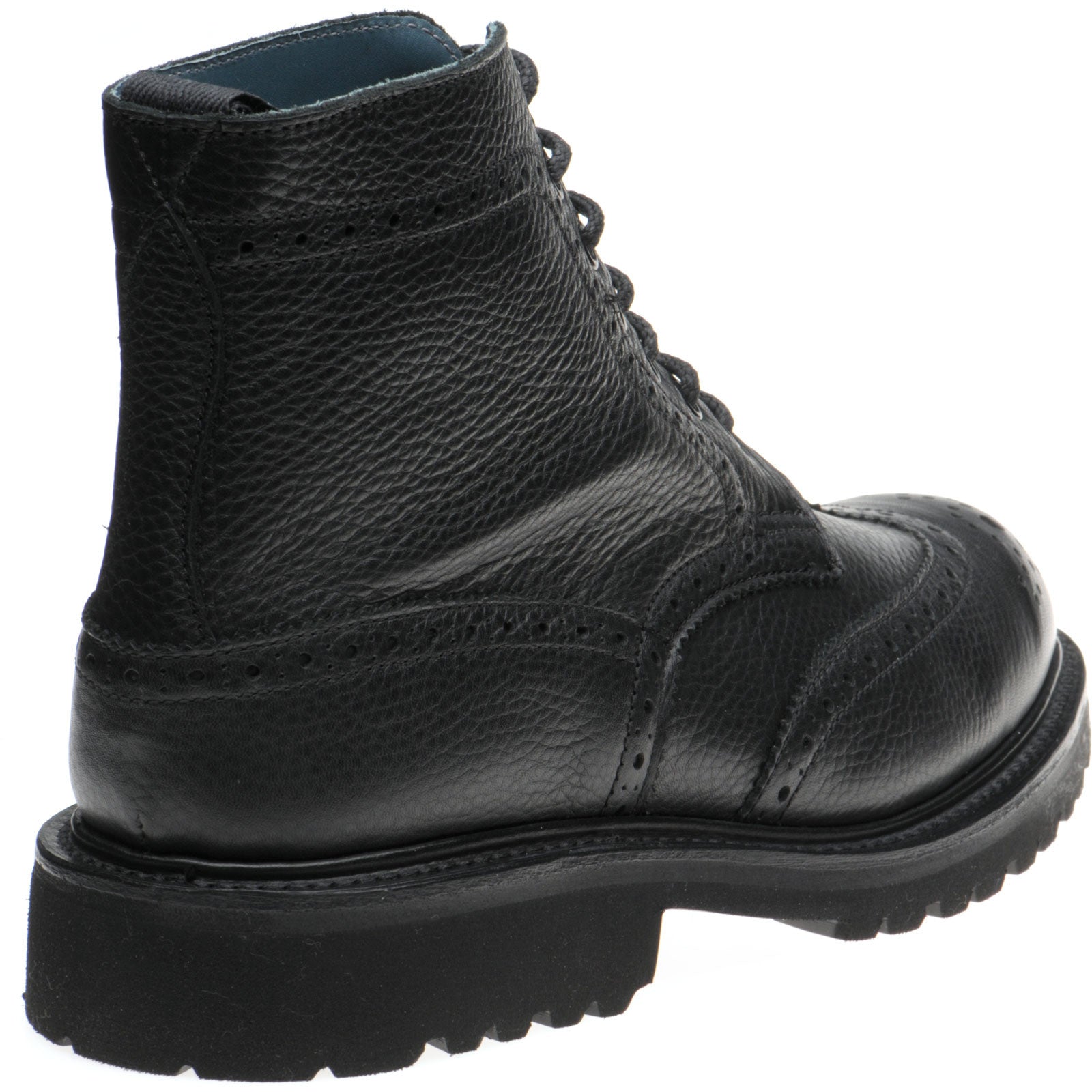 Product image for Herring Stephy ladies rubber-soled brogue boots in black muflone calf