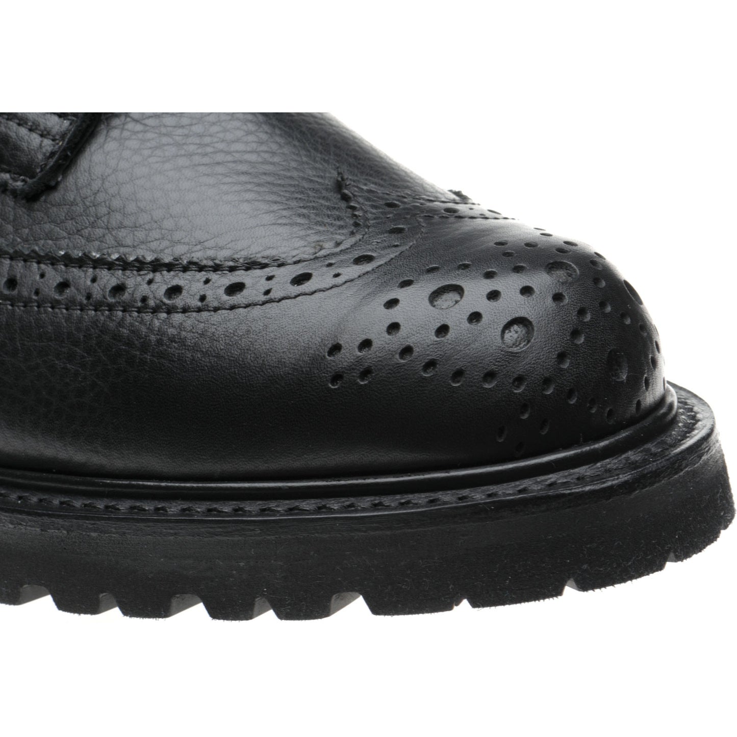 Product image for Herring Stephy ladies rubber-soled brogue boots in black muflone calf
