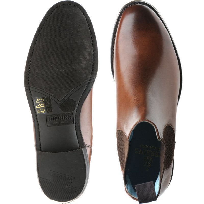 Product image for Herring Tamara ladies rubber-soled Chelsea boots in walnut calf
