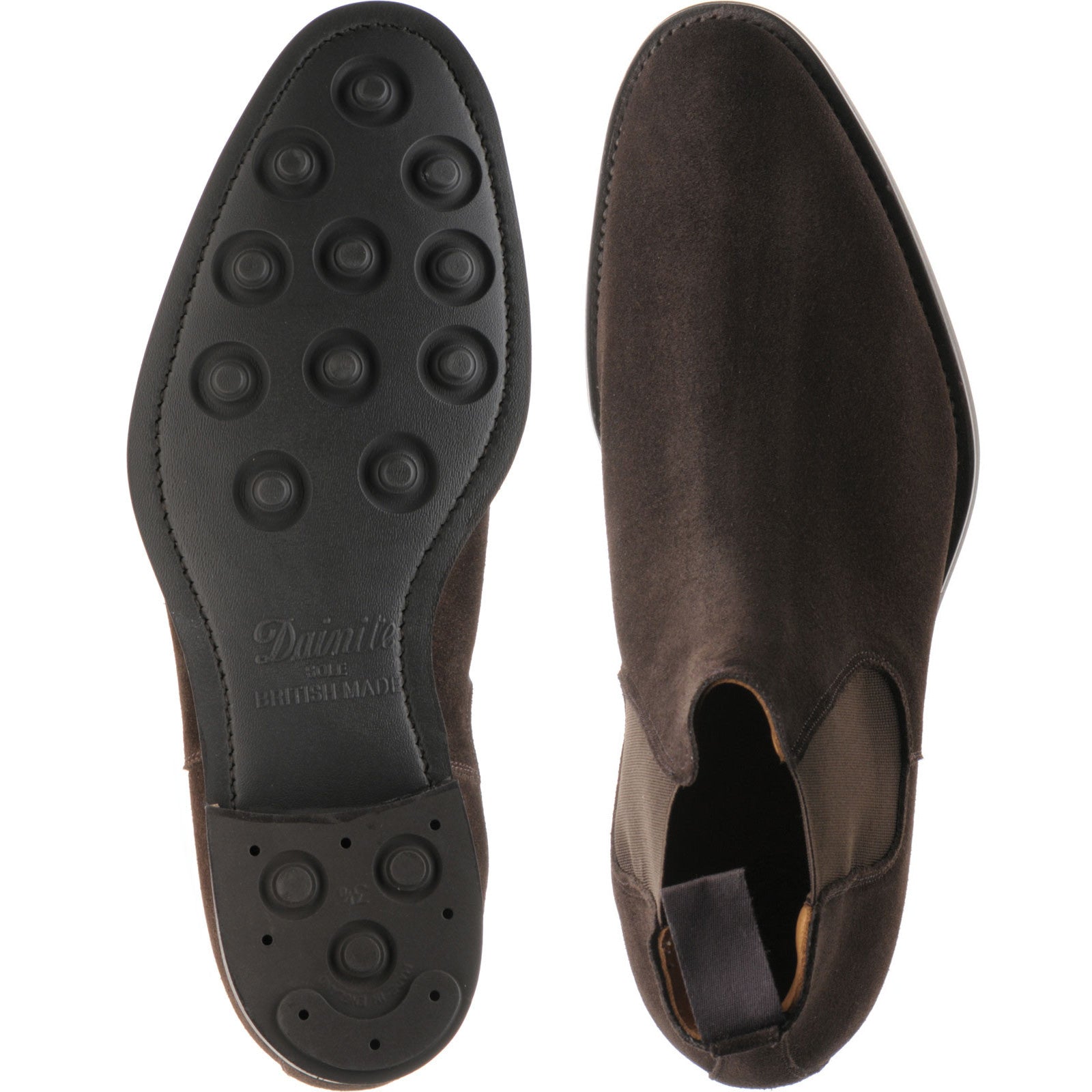 Product image for Herring Taverner Rubber mens rubber-soled Chelsea boots in brown suede