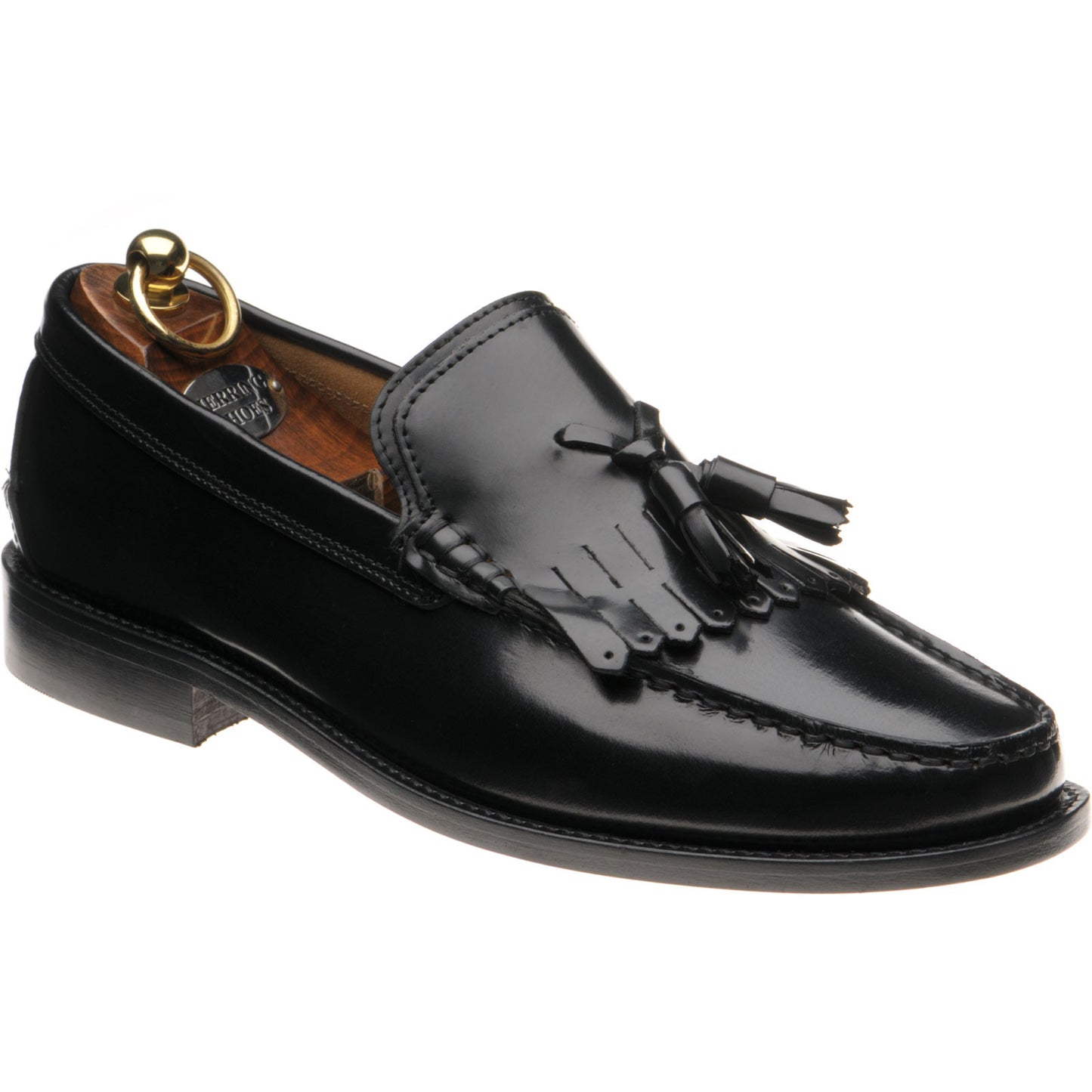 Product image for Herring Terni II mens hybrid-soled tasselled loafers in black polished