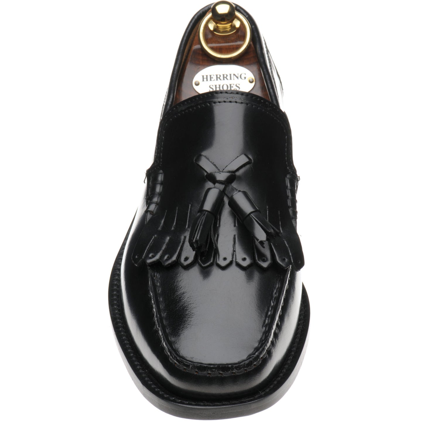 Product image for Herring Terni II mens hybrid-soled tasselled loafers in black polished