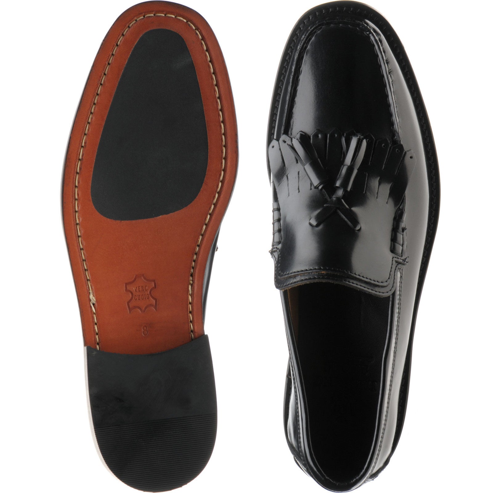 Product image for Herring Terni II mens hybrid-soled tasselled loafers in black polished