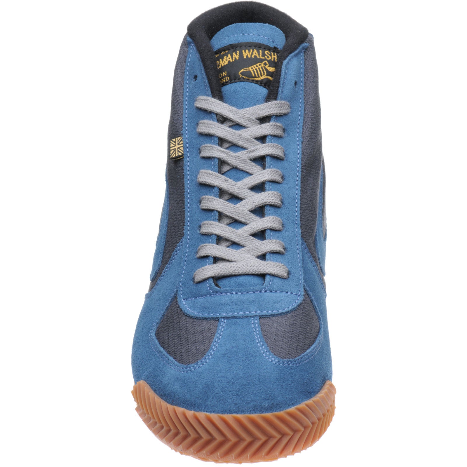 Product image for Herring Tokyo Hi-Top Trainer mens rubber-soled boots in grey titan and teal suede