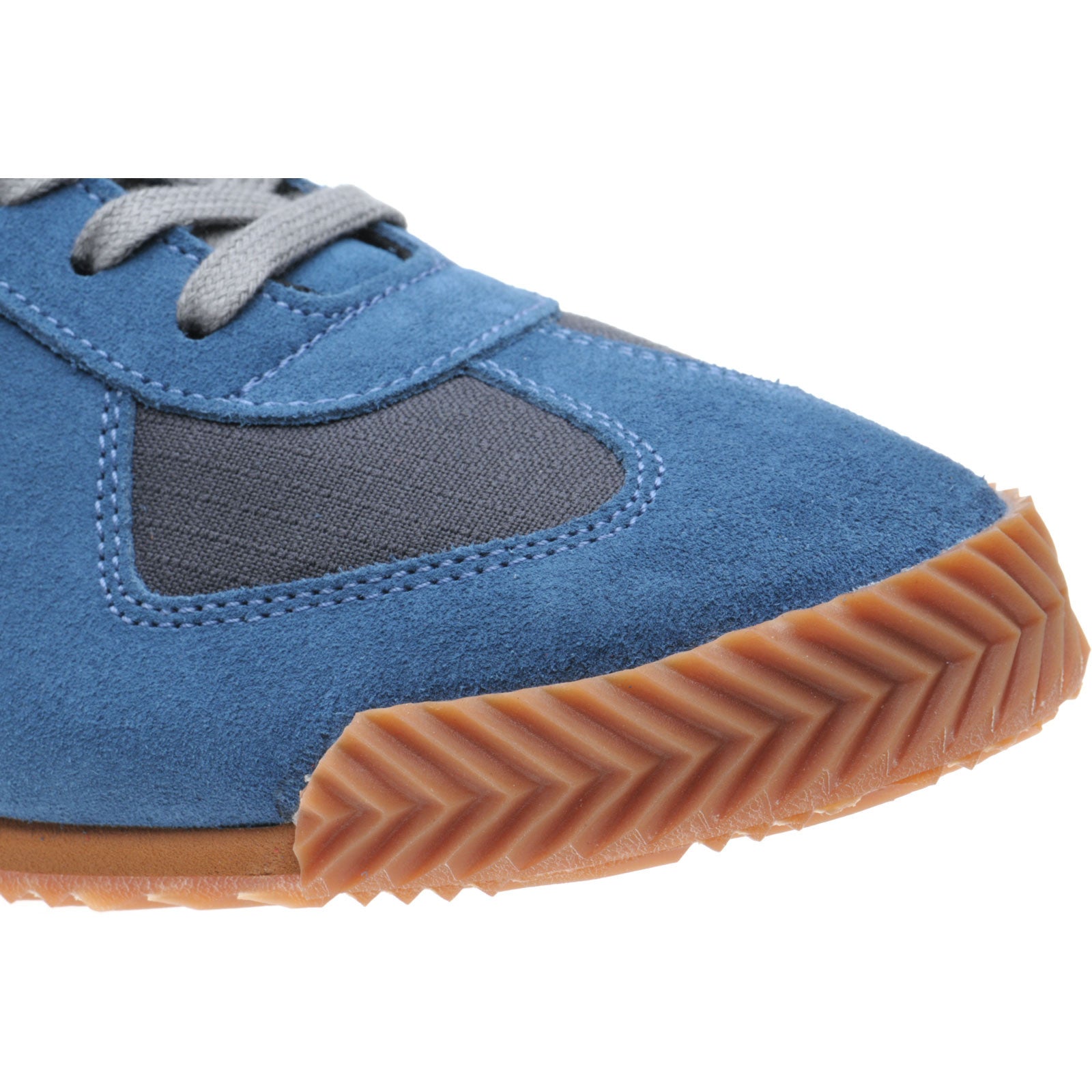 Product image for Herring Tokyo Hi-Top Trainer mens rubber-soled boots in grey titan and teal suede