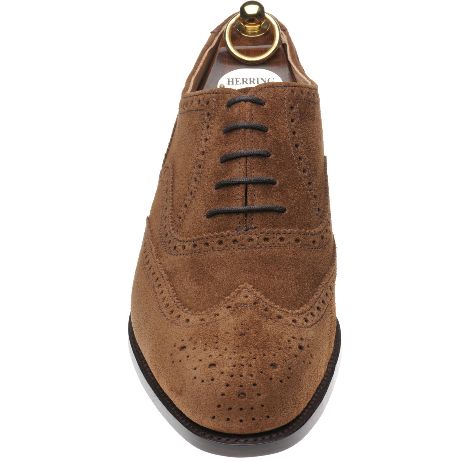 Product image for Herring Trent mens brogues in snuff suede
