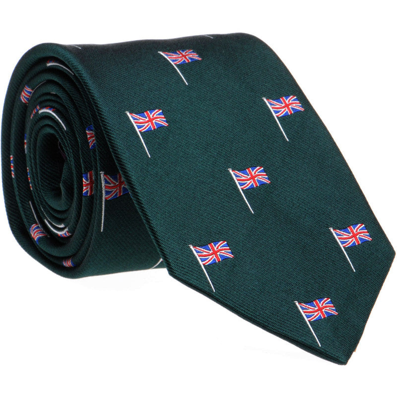 Product image for Herring Union Jack Tie in green