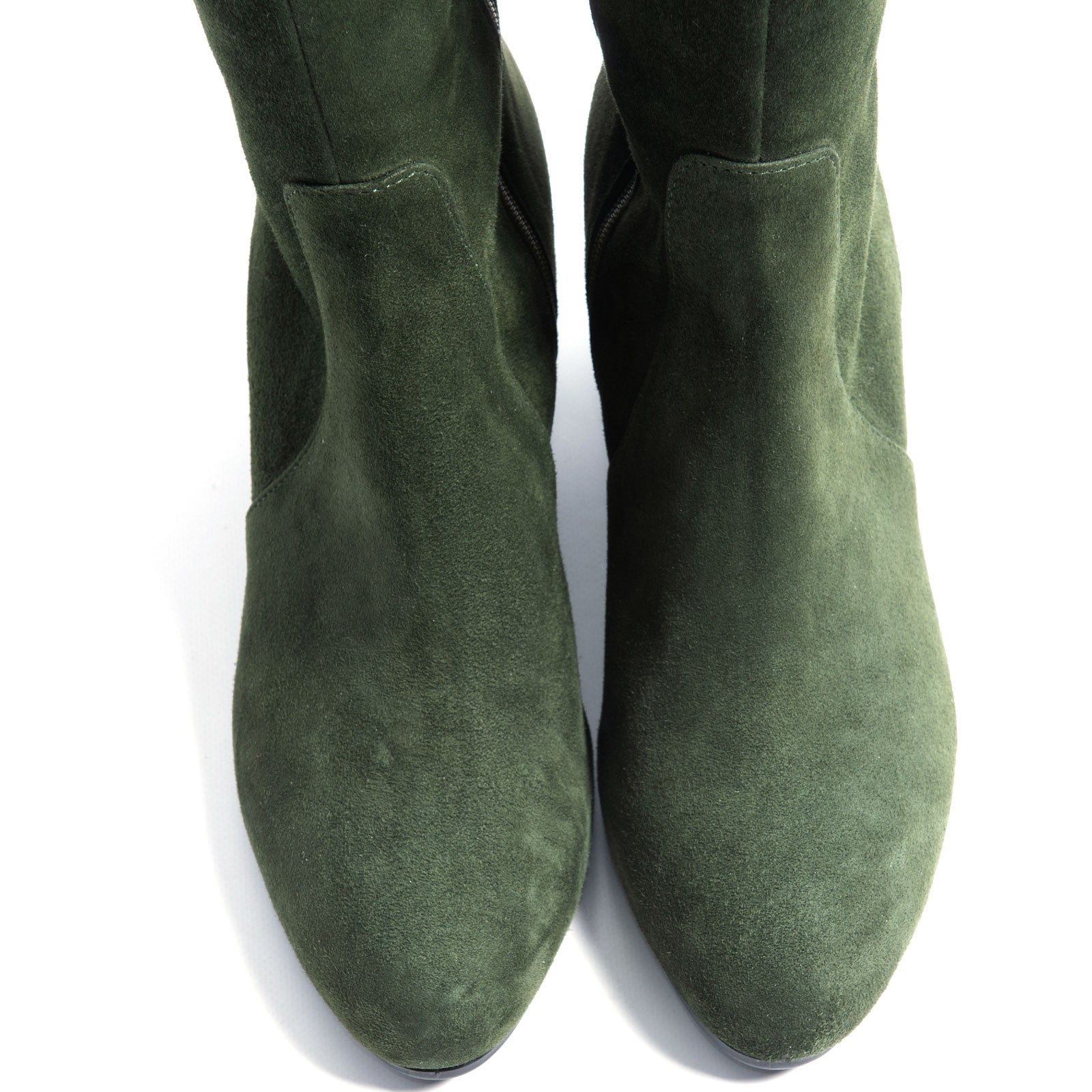 Product image for Herring Varese ladies rubber-soled boots in green suede