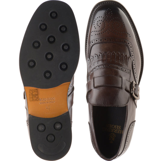 Product image for Herring Vecchio mens hybrid-soled monk shoes in dark brown calf