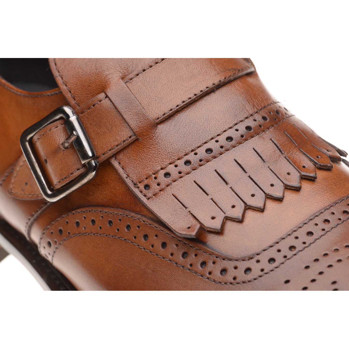 Product image for Herring Vecchio mens hybrid-soled monk shoes in tan calf