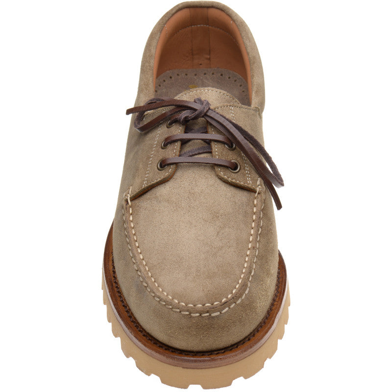 Product image for Herring Vilamoura mens rubber-soled deck shoes in taupe suede