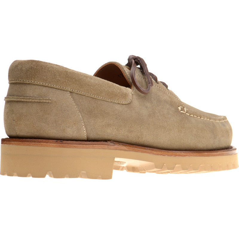 Product image for Herring Vilamoura mens rubber-soled deck shoes in taupe suede