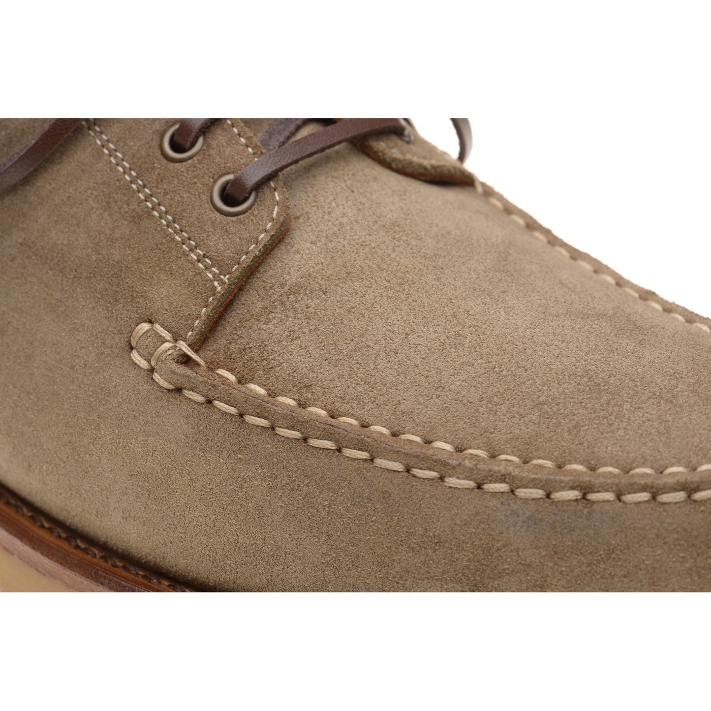 Product image for Herring Vilamoura mens rubber-soled deck shoes in taupe suede