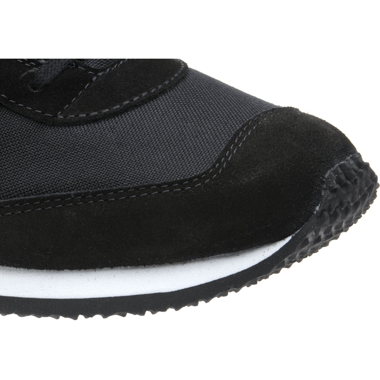Product image for Herring Voyager Trainer mens rubber-soled trainers in black mesh and black suede and yellow calf