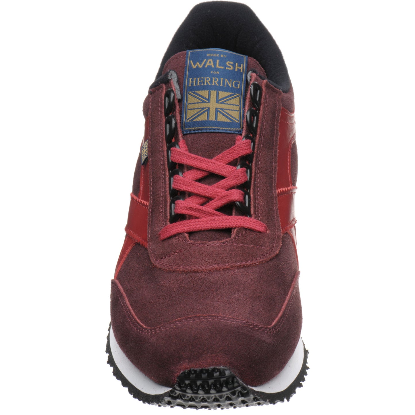 Product image for Herring Voyager Trainer mens rubber-soled trainers in burgundy calf and suede