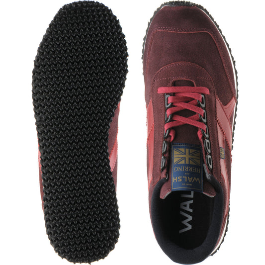 Product image for Herring Voyager Trainer mens rubber-soled trainers in burgundy calf and suede