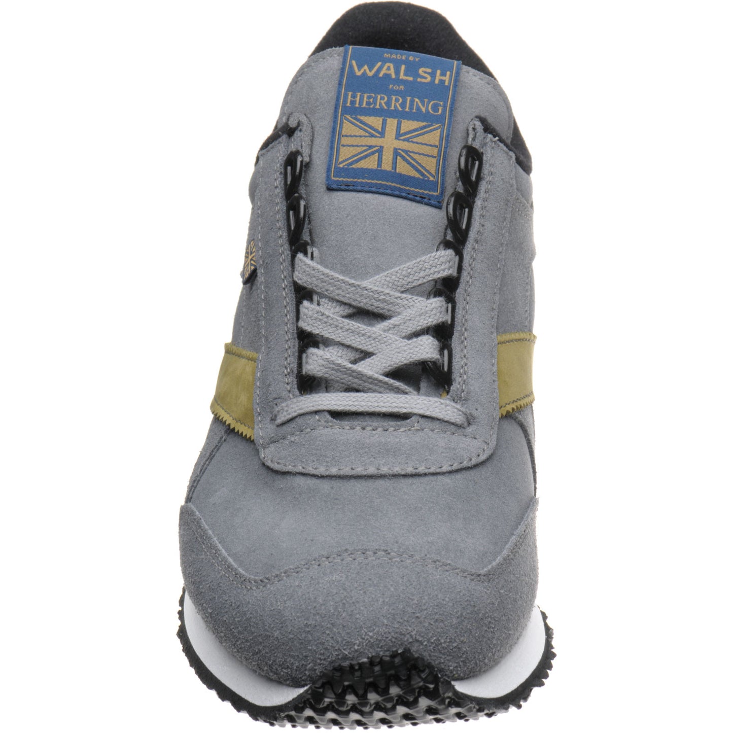 Product image for Herring Voyager Trainer mens rubber-soled trainers in dark grey suede and lime nubuck