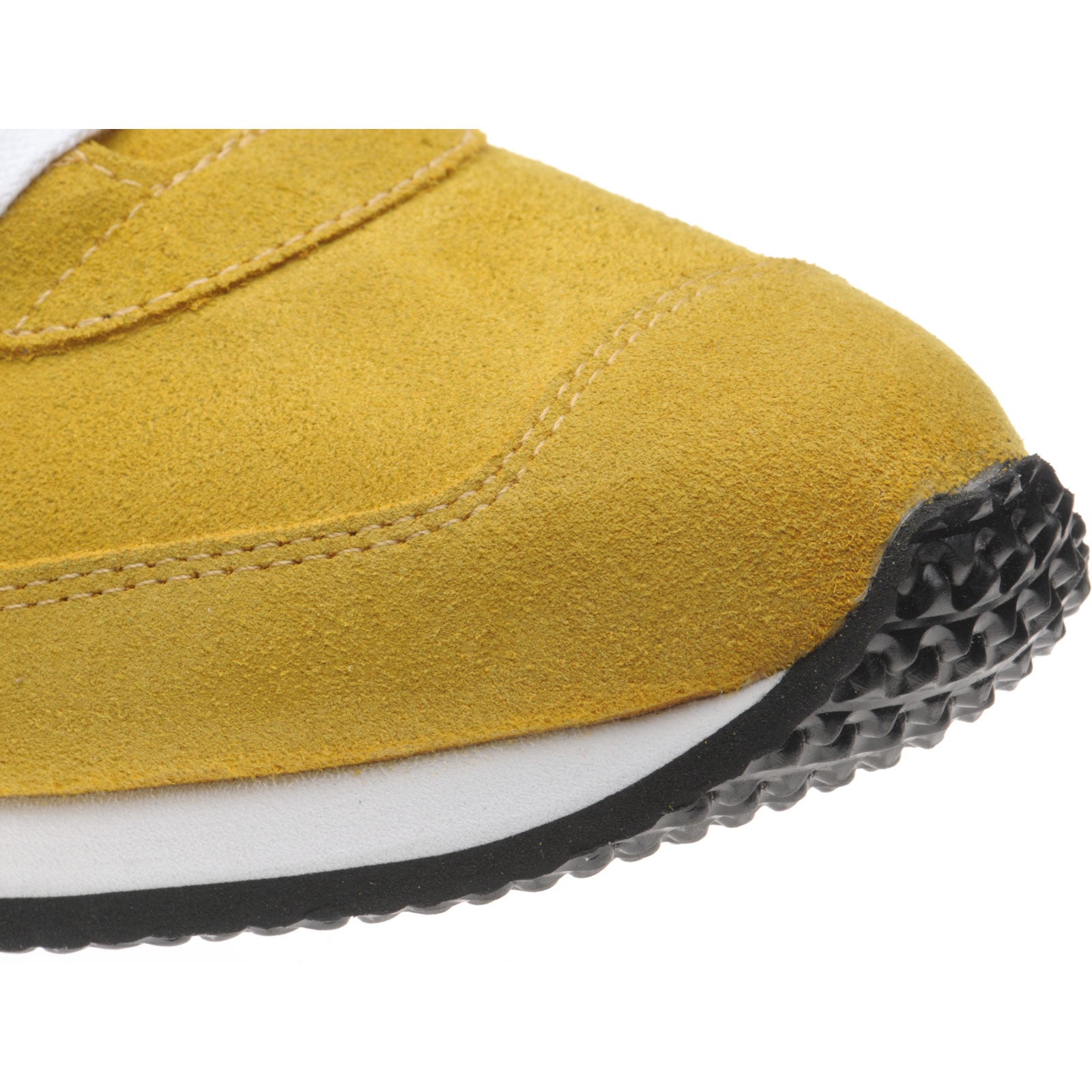 Product image for Herring Voyager Trainer mens rubber-soled trainers in mustard suede and white calf