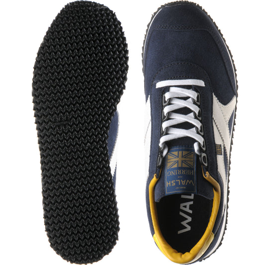 Product image for Herring Voyager Trainer mens rubber-soled trainers in navy suede and stone suede