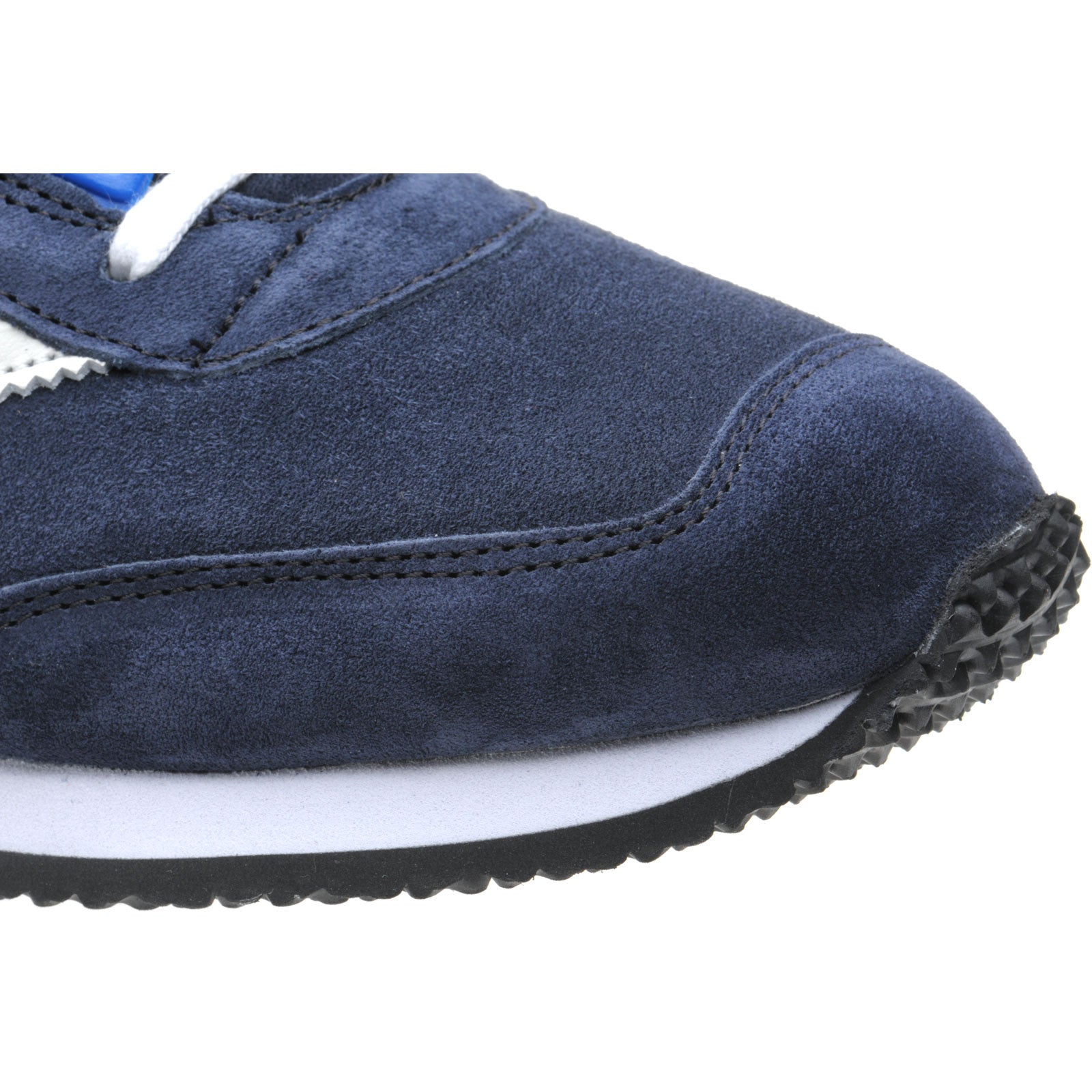 Product image for Herring Voyager Trainer mens rubber-soled trainers in navy suede and white calf
