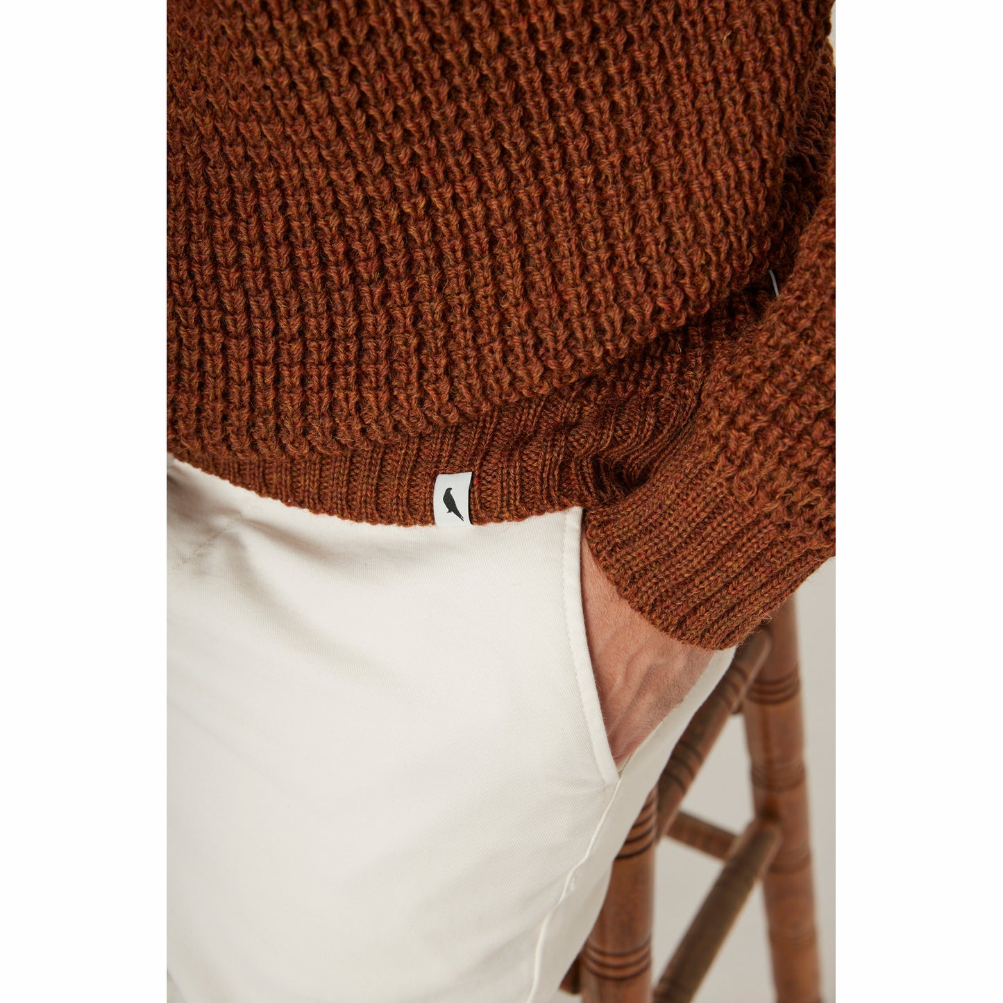 Product image for Herring Waffle Jumper by Peregrine in cinnamon