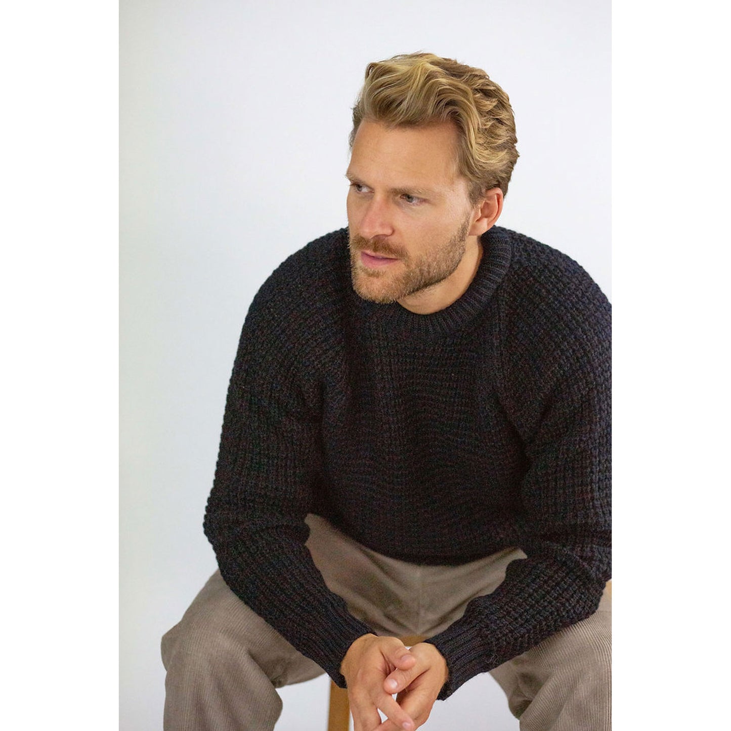 Product image for Herring Waffle Jumper by Peregrine in navy