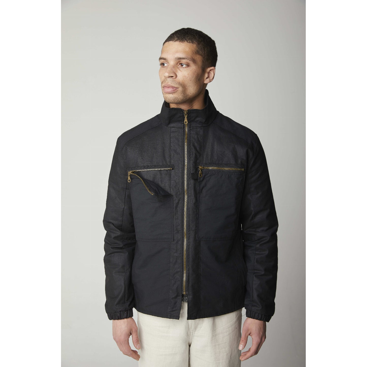 Product image for Herring Wallace Waxed Jacket by Peregrine in black