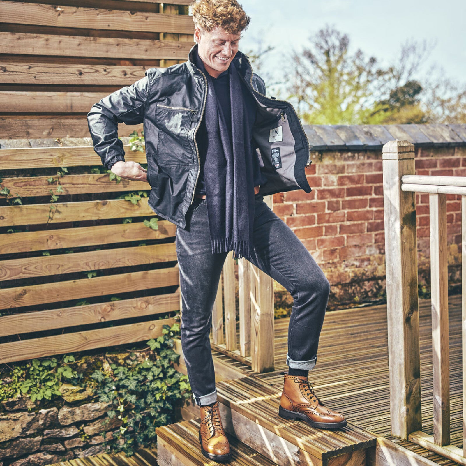 Product image for Herring Wallace Waxed Jacket by Peregrine in black