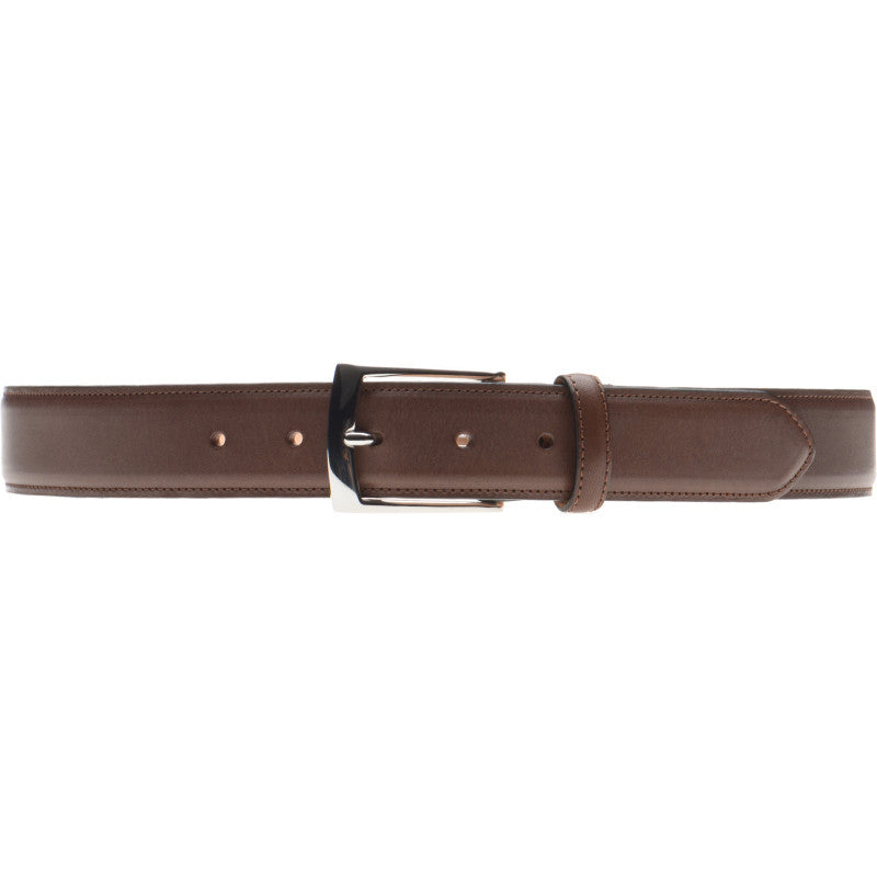 Product image for Herring Westminster Belt in brown calf silver buckle