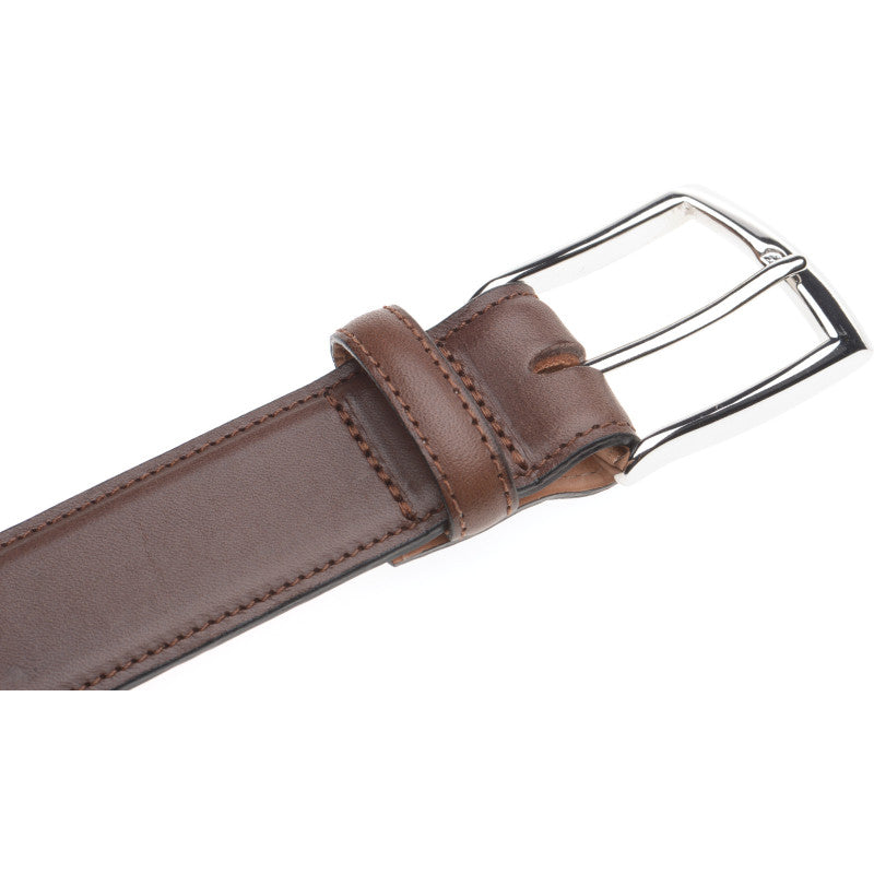 Product image for Herring Westminster Belt in brown calf silver buckle