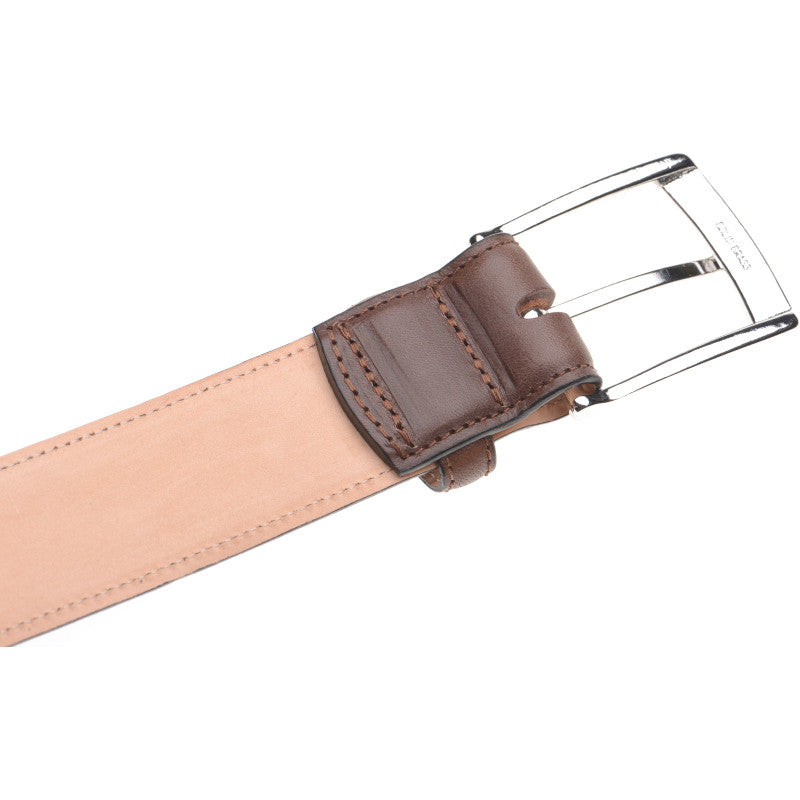 Product image for Herring Westminster Belt in brown calf silver buckle
