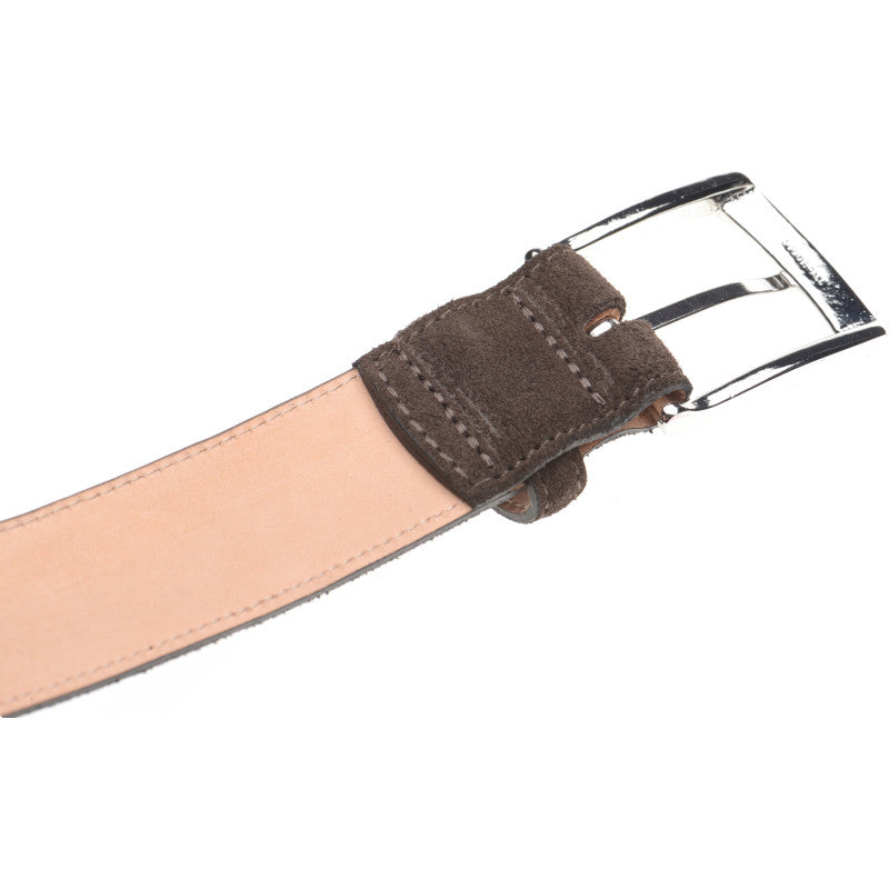 Product image for Herring Westminster Belt in dark brown suede nickel buckle