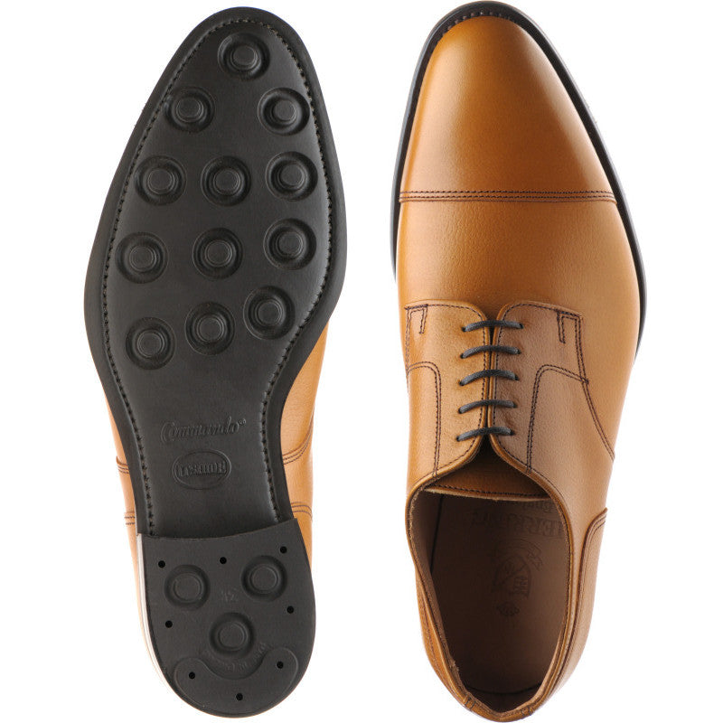 Product image for Herring Westport mens rubber-soled Derby shoes in tan grain calf