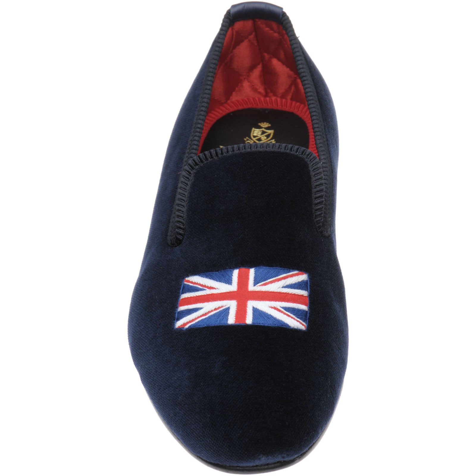 Product image for Herring Windsor mens house shoes in navy velvet