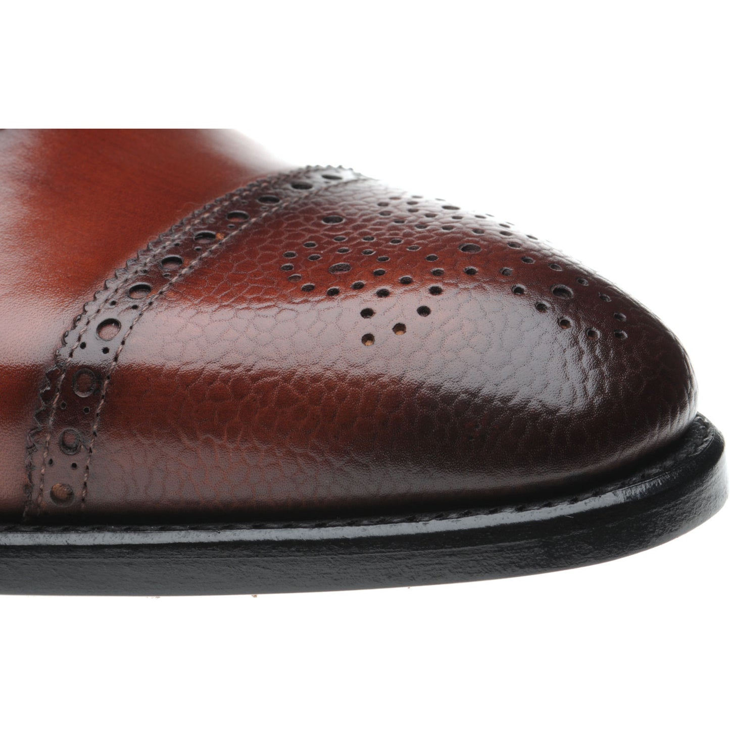 Product image for Herring Wordsworth mens semi-brogues in rosewood calf and grain