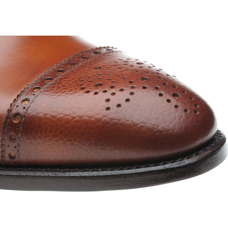 Product image for Herring Wordsworth mens semi-brogues in tan calf and grain