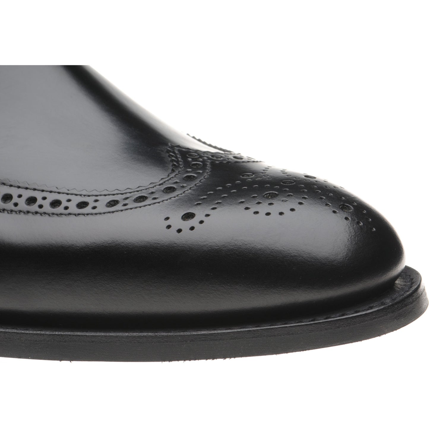 Product image for Herring Wye (Rubber) mens rubber-soled brogue Chelsea boots in black calf