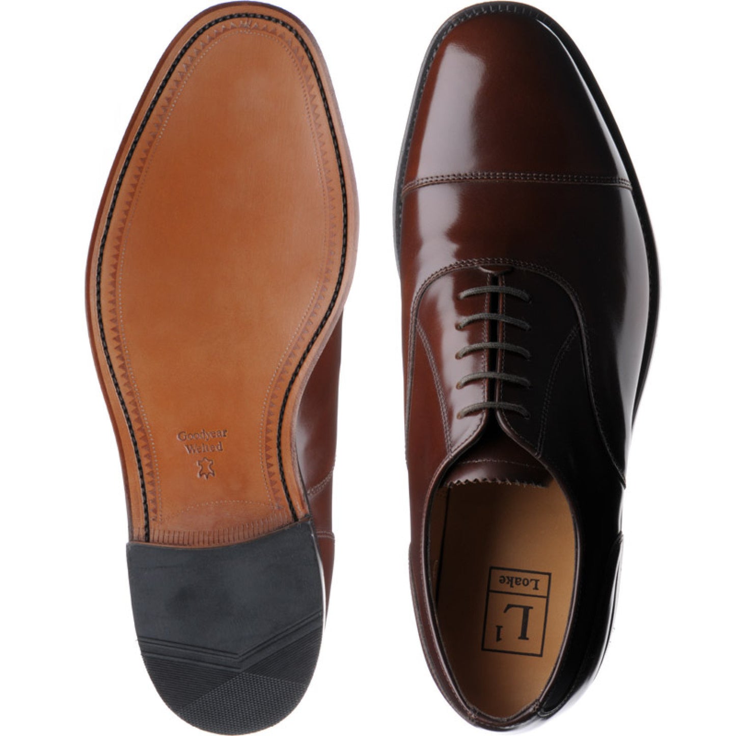 Product image for Loake 200 mens Oxfords in chestnut polished (second)