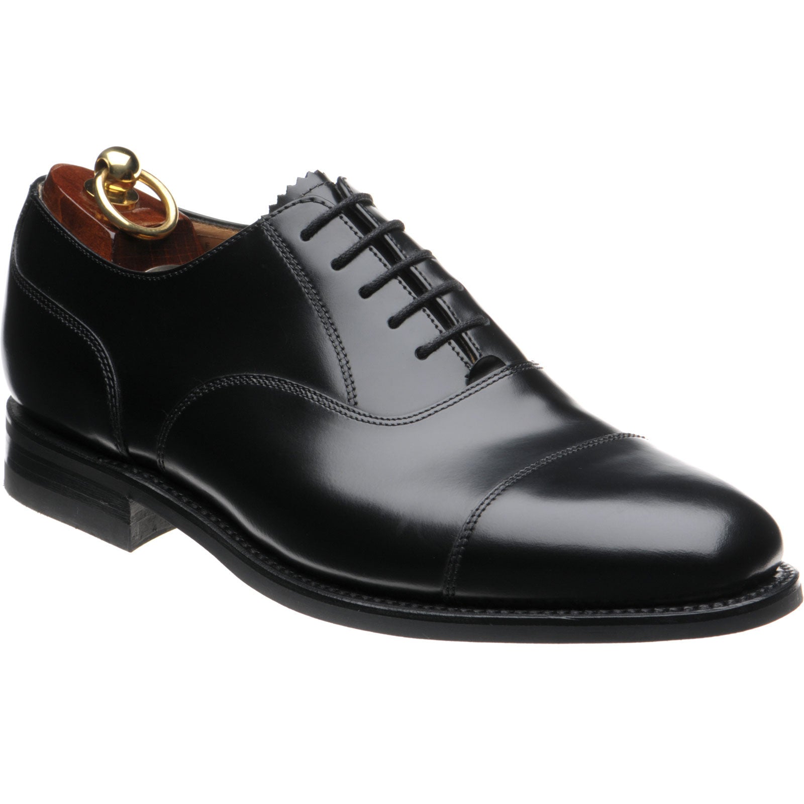 Loake 300 mens rubber-soled Oxfords in black polished – Herring Shoes