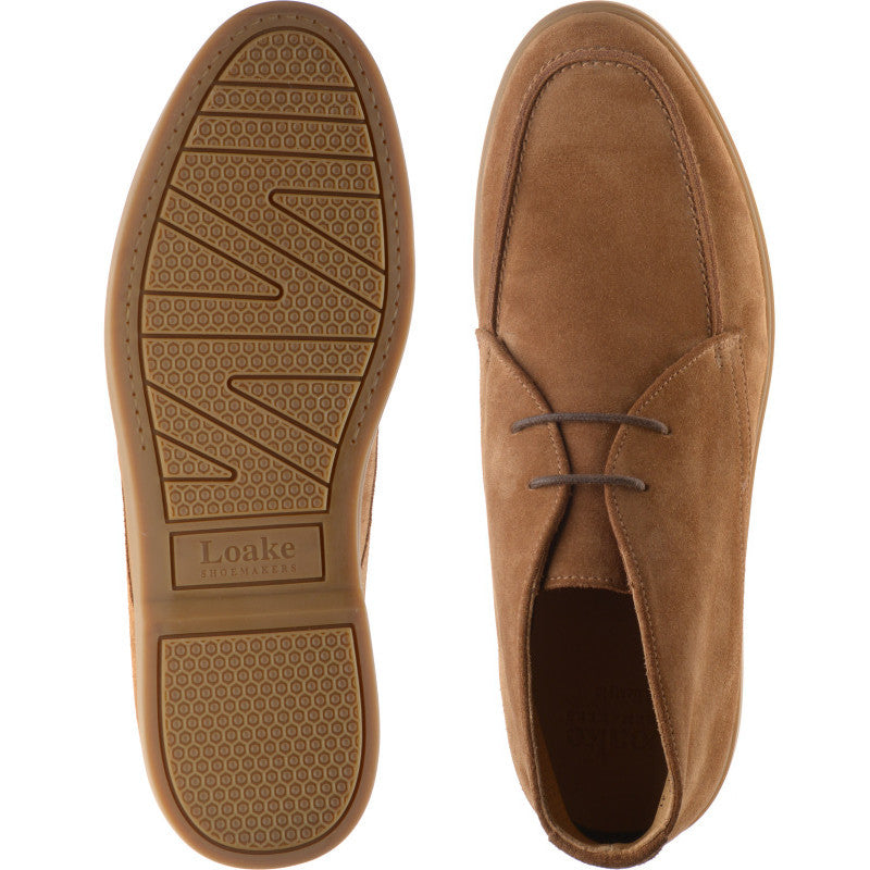 Product image for Loake Amalfi mens rubber-soled Chukka boots in chestnut suede