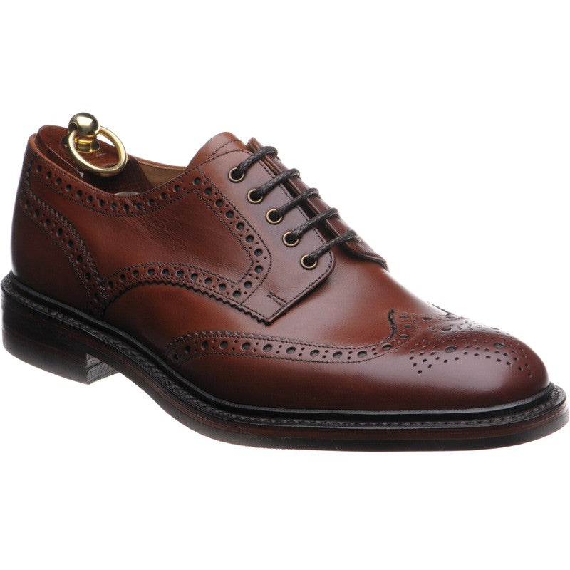 Loake Chester (Rubber) mens rubber-soled brogues in mahogany calf