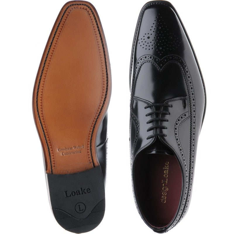 Product image for Loake Clint mens brogues in black polished (second)