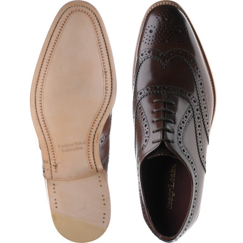 Product image for Loake Fearnley mens brogues in dark brown (second)