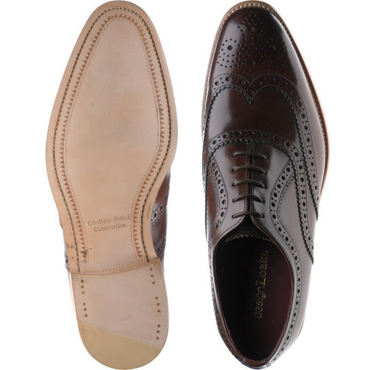 Product image for Loake Fearnley mens brogues in dark brown (second)