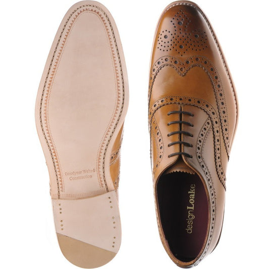 Product image for Loake Fearnley mens brogues in tan calf (second)